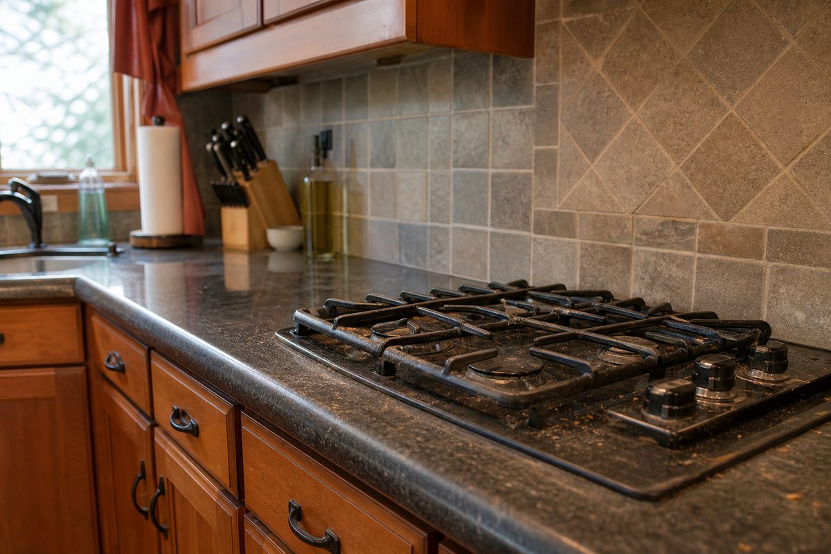 A Spokane kitchen showing the cooktop and counters that a cleaner inspects when pricing an estimate